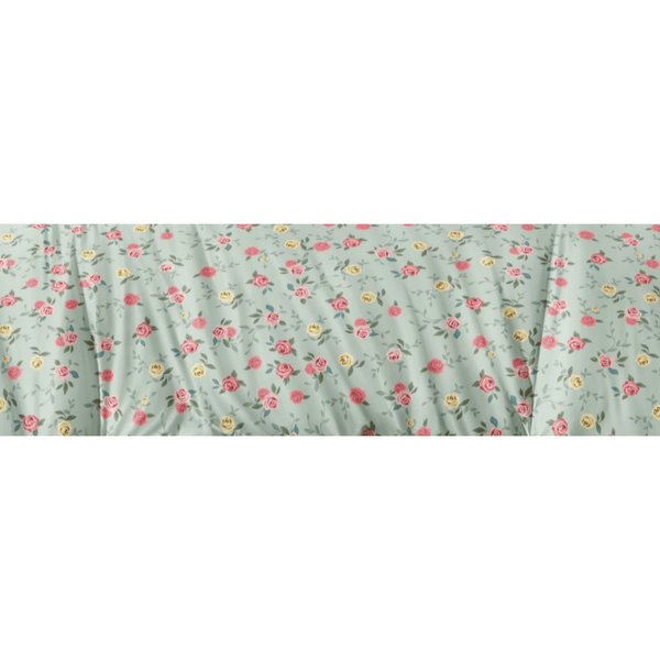 Pastel Gingham and Roses Bedsheet