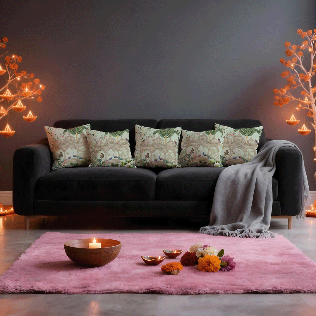 Peacock Durbar Cushion Cover