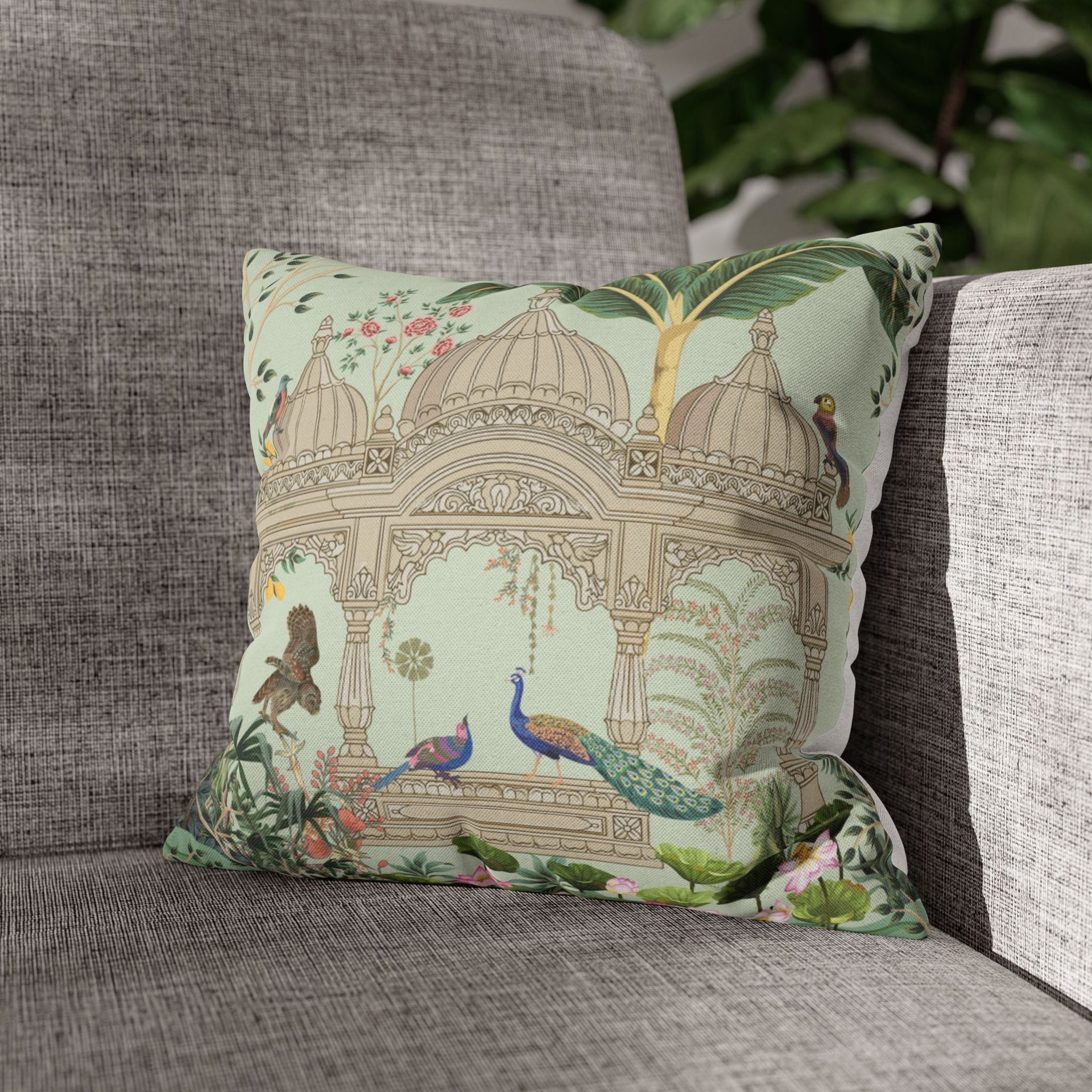 Peacock Durbar Cushion Cover