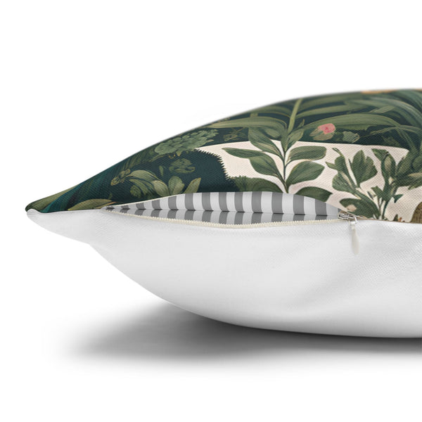 Peacock Garden Velvet Cushion Cover