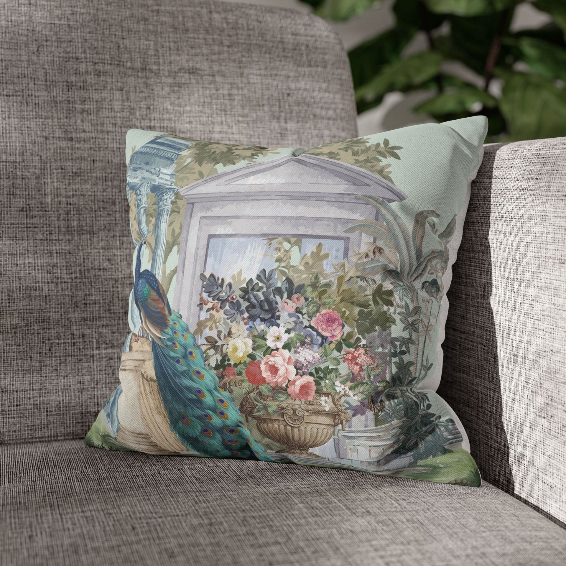 Regal Peacock Courtyard Cushion Cover