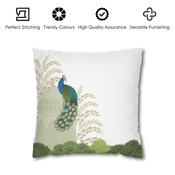 Royal Peacock Velvet Cushion Cover