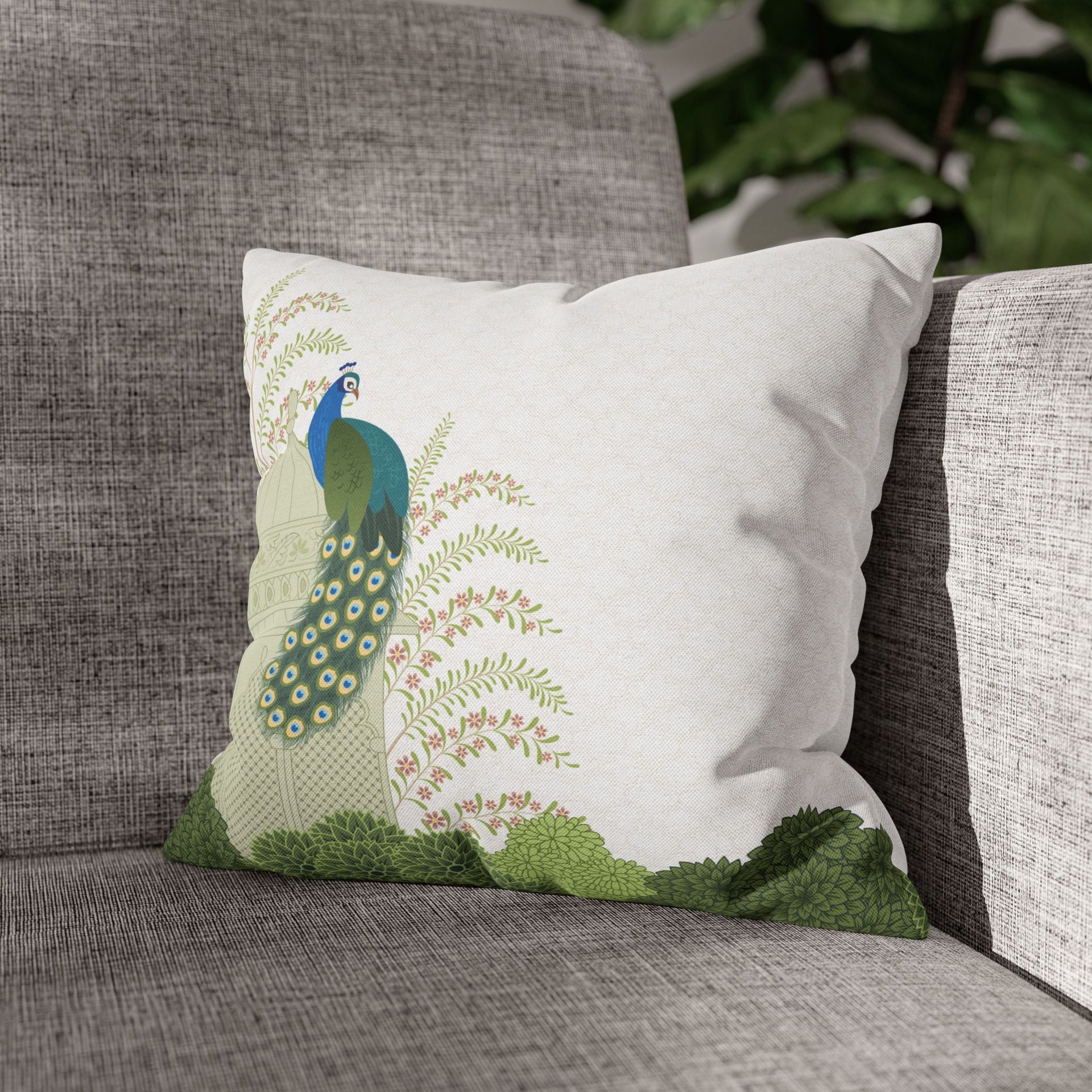 Royal Peacock Velvet Cushion Cover