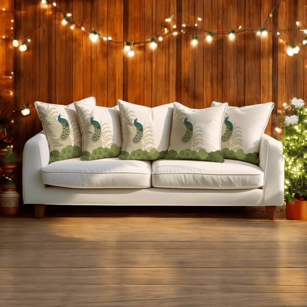 Royal Peacock Velvet Cushion Cover