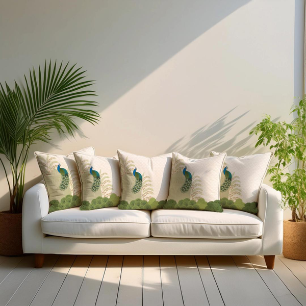 Royal Peacock Velvet Cushion Cover