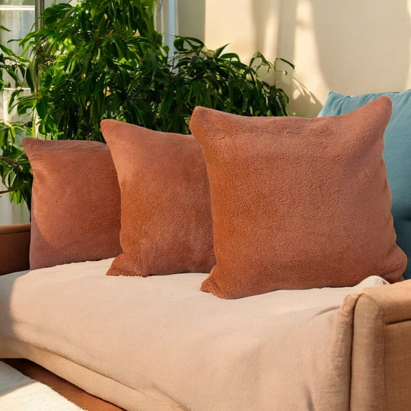 Rustic Ember Plush Tufted Cushion Cover