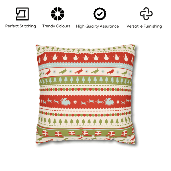 Santa's Sleigh Velvet Christmas Cushion Cover