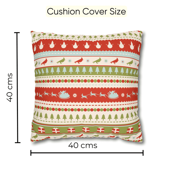 Santa's Sleigh Velvet Christmas Cushion Cover Set of 5