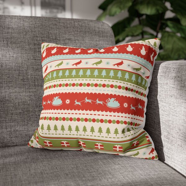 Santa's Sleigh Velvet Christmas Cushion Cover Set of 5