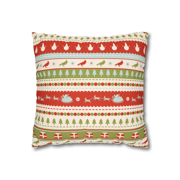 Santa's Sleigh Velvet Christmas Cushion Cover Set of 5