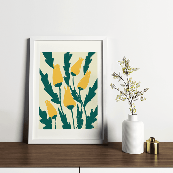 Spring Tulip Bloom Framed Artwork