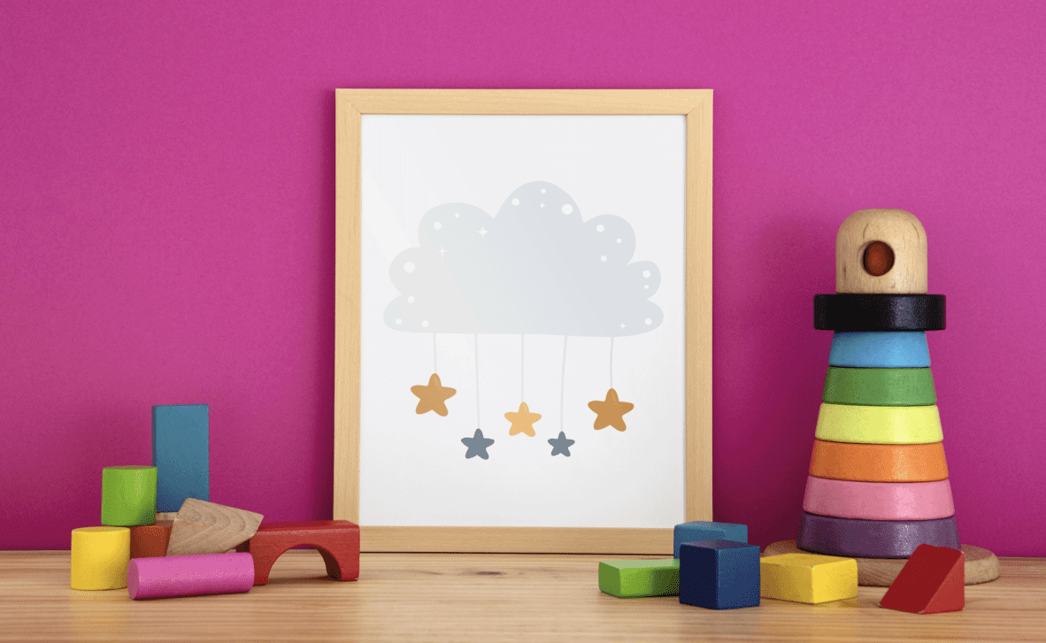 Starry Cloud Charms - Framed Wall Art