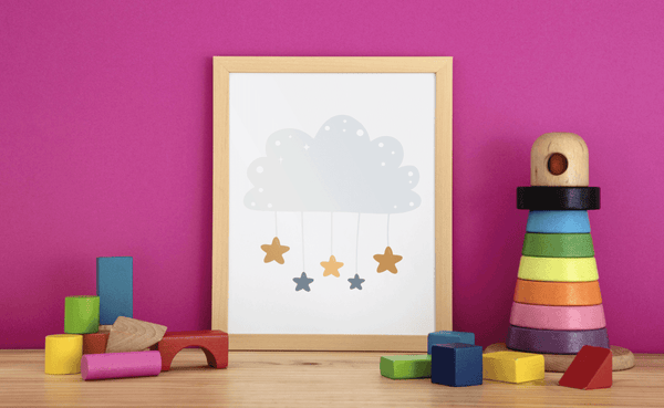 Starry Cloud Charms - Framed Wall Art