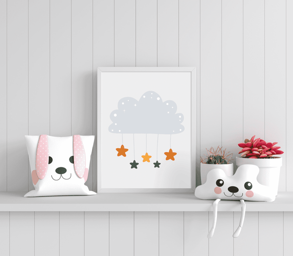 Starry Cloud Charms - Framed Wall Art