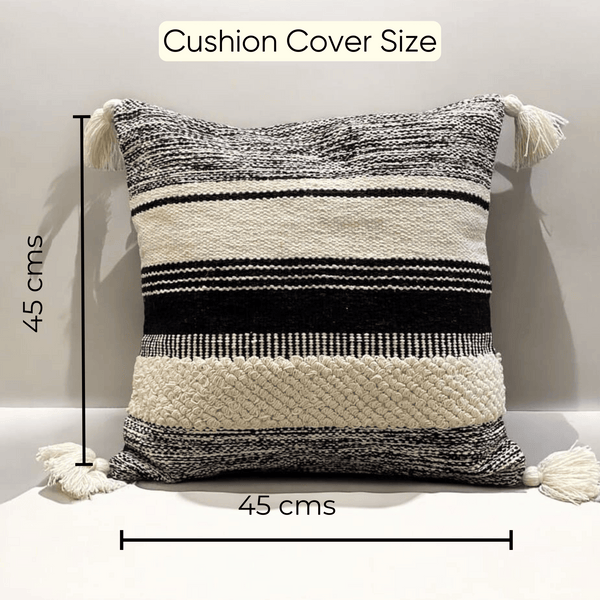 Striped Elegance Tufted Cushion Cover  - Set of 5