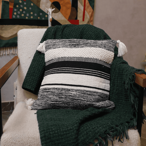 Striped Elegance Tufted Cushion Cover  - Set of 5