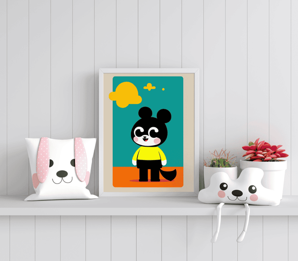Sunny Day Panda - Framed Wall Art