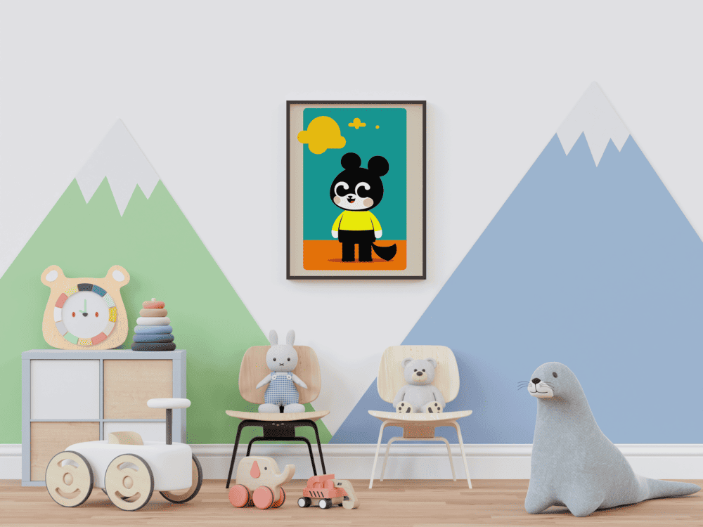 Sunny Day Panda - Framed Wall Art