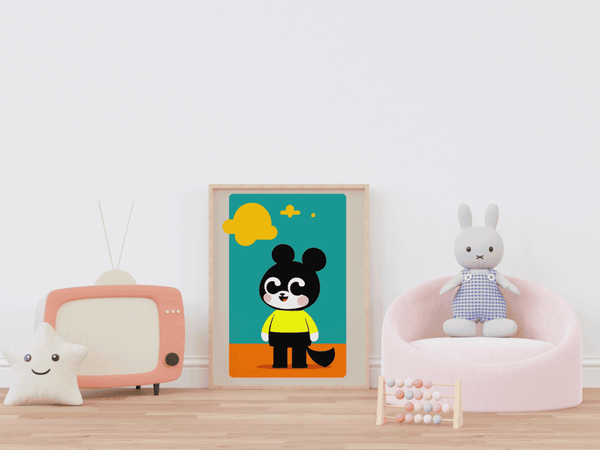 Sunny Day Panda - Framed Wall Art