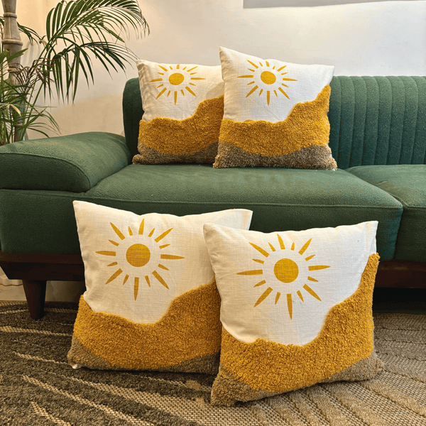 Sunny Horizon Tufted Cushion Cover