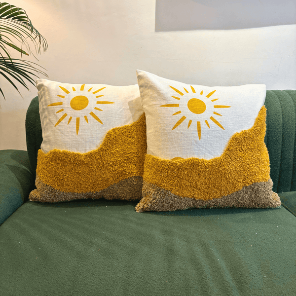 Sunny Horizon Tufted Cushion Cover