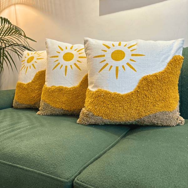 Sunny Horizon Tufted Cushion Cover