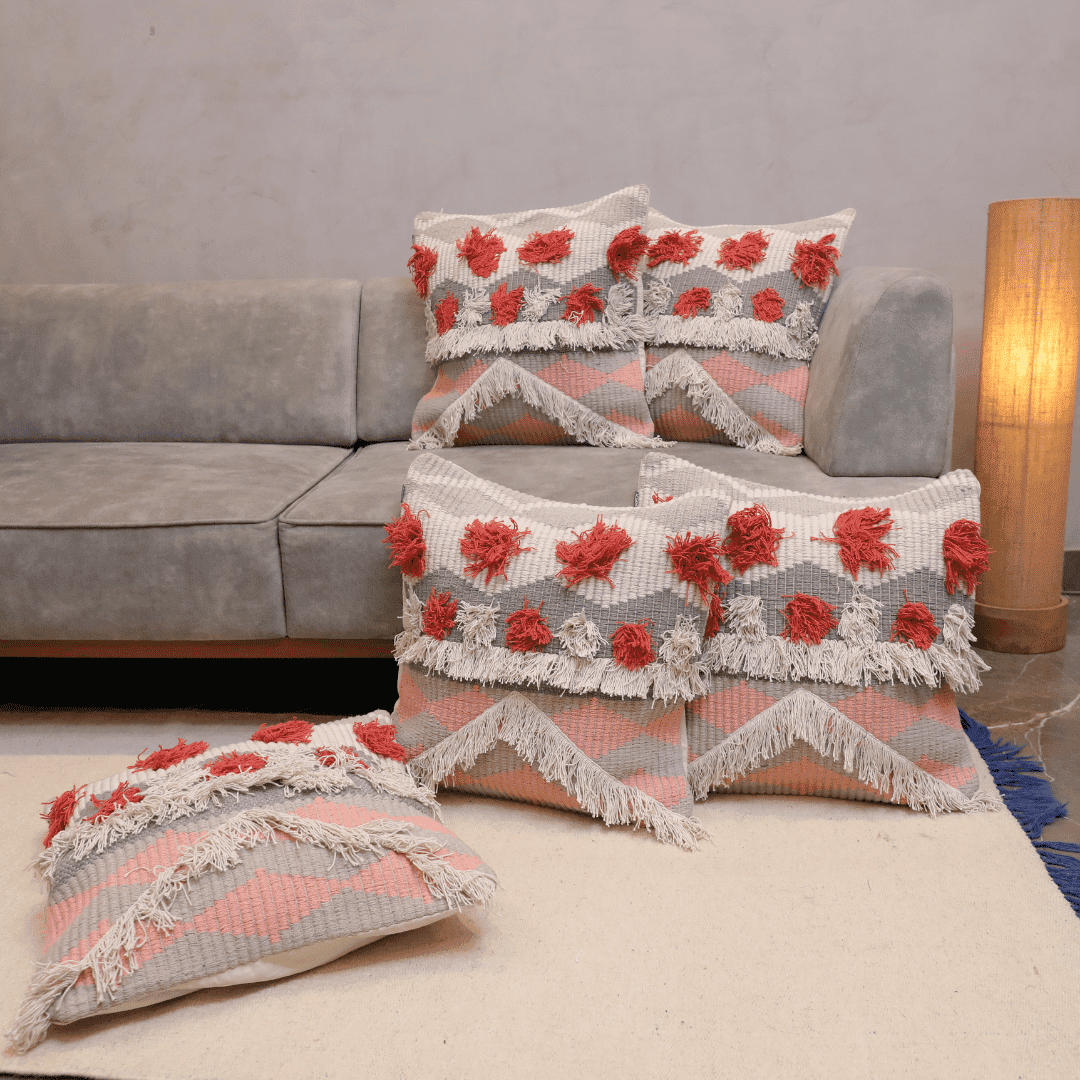 Tufted Boho Charm Cushion Cover - Set of 5