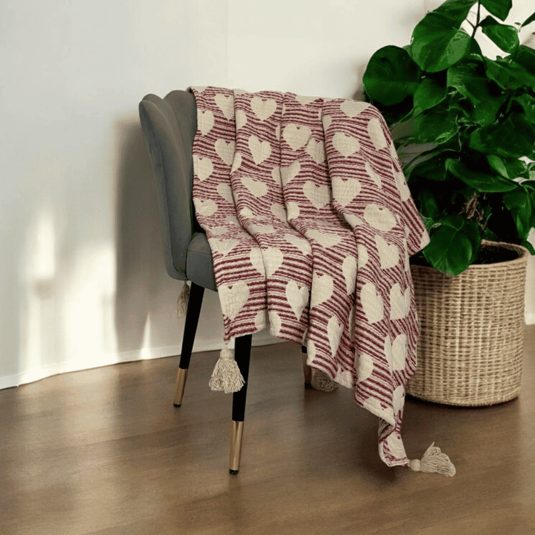 Valentine’s Love Hearts Sofa Throw
