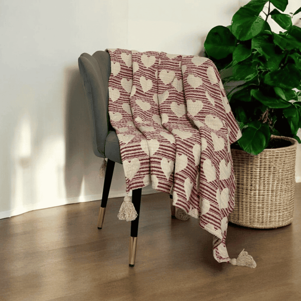 Valentine’s Love Hearts Sofa Throw
