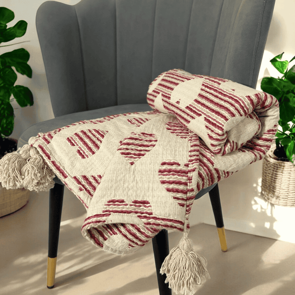 Valentine’s Love Hearts Sofa Throw