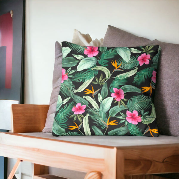 Velvet Tropicana Cushion Cover