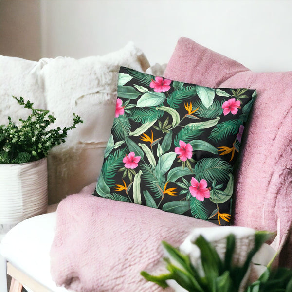Velvet Tropicana Cushion Cover
