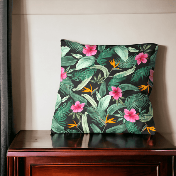 Velvet Tropicana Cushion Cover