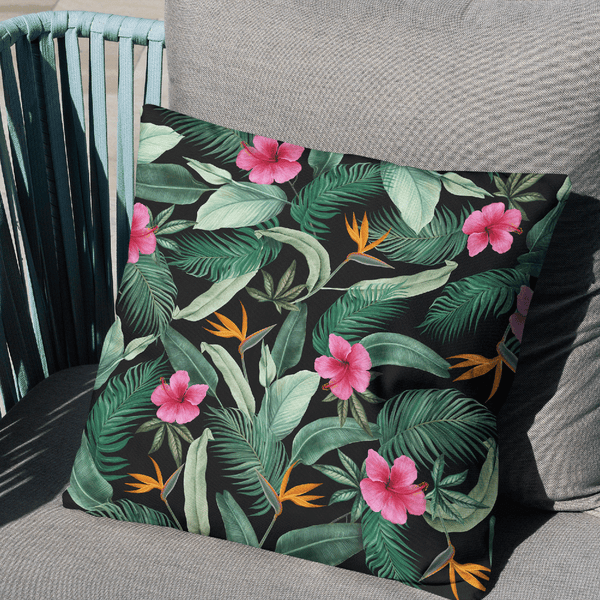 Velvet Tropicana Cushion Cover