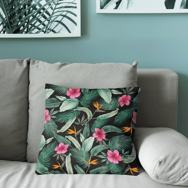 Velvet Tropicana Cushion Cover