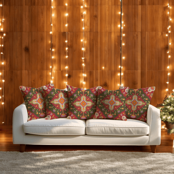 Vintage Festive Floral Velvet Cushion Cover