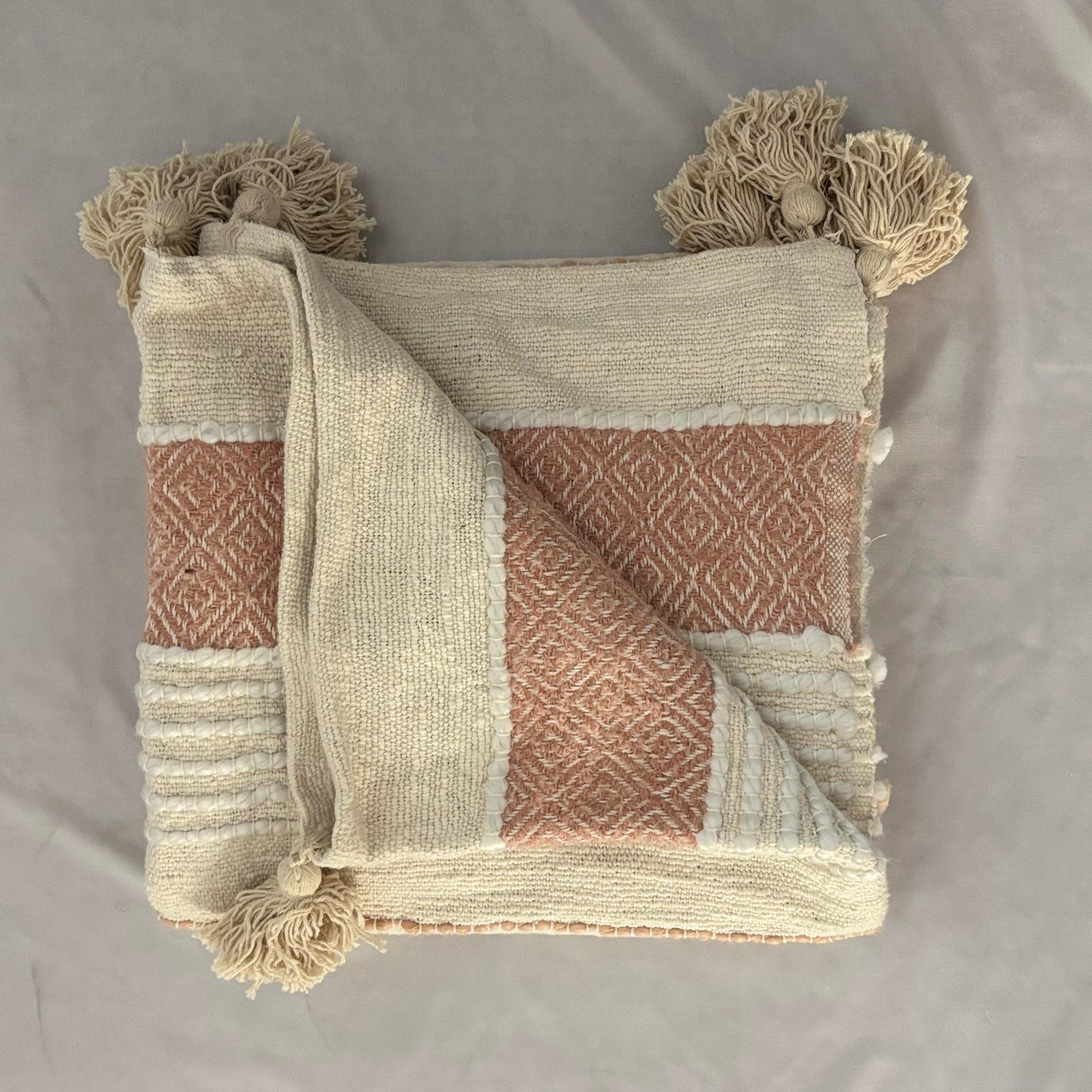 Woven Textured Ivory Sofa Throw