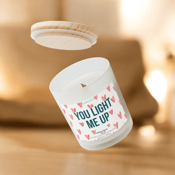 You Light Me Up Valentine Fresh Aqua Soy Wax Candle