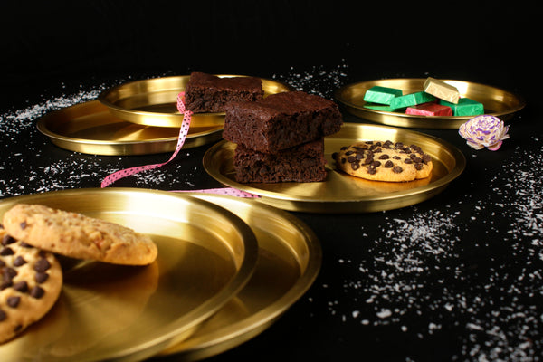 Paramparagat Upyogita Swarna Maharani 7' Brass Dessert Plates