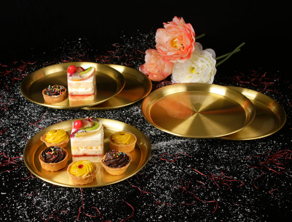 Paramparagat Upyogita Swarna Devyani 7' Brass Dessert Plates