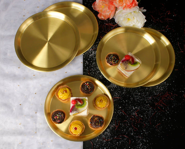 Paramparagat Upyogita Swarna Devyani 7' Brass Dessert Plates