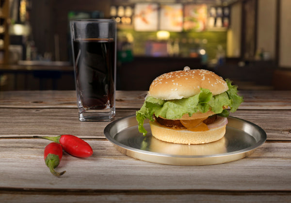 Paramparagat Upyogita Devam Maharani Brass 9' Snacks Plates with Tin Coating (kalai)