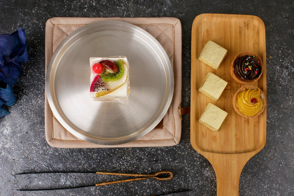 Paramparagat Upyogita Devam Maharani 7' Brass Dessert Plates with Tin Coating (Kalai)