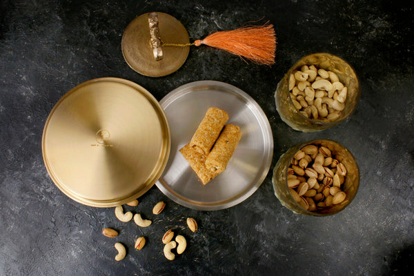 Paramparagat Upyogita Devam Maharani 7' Brass Dessert Plates with Tin Coating (Kalai)