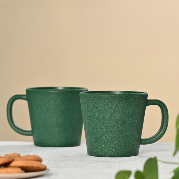 Earth friendly Majestic Mug 375 ml set of 2 | Eha Unbreakable mugs Made with Rice Husk & Bamboo Fibers