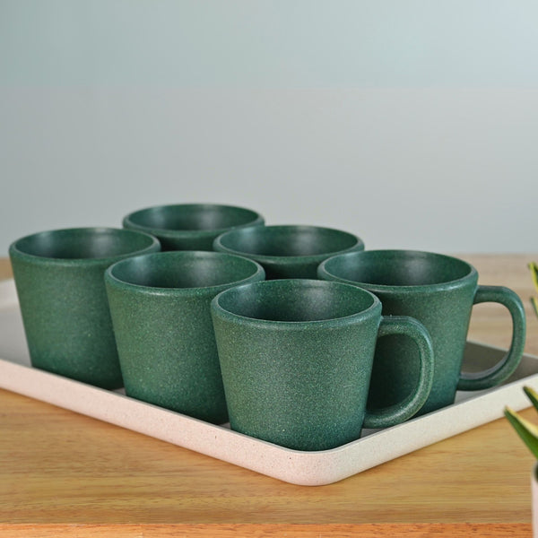 Earth friendly Majestic Mug 375 ml set of 6 | Eha Unbreakable mugs Made with Rice Husk & Bamboo Fibers