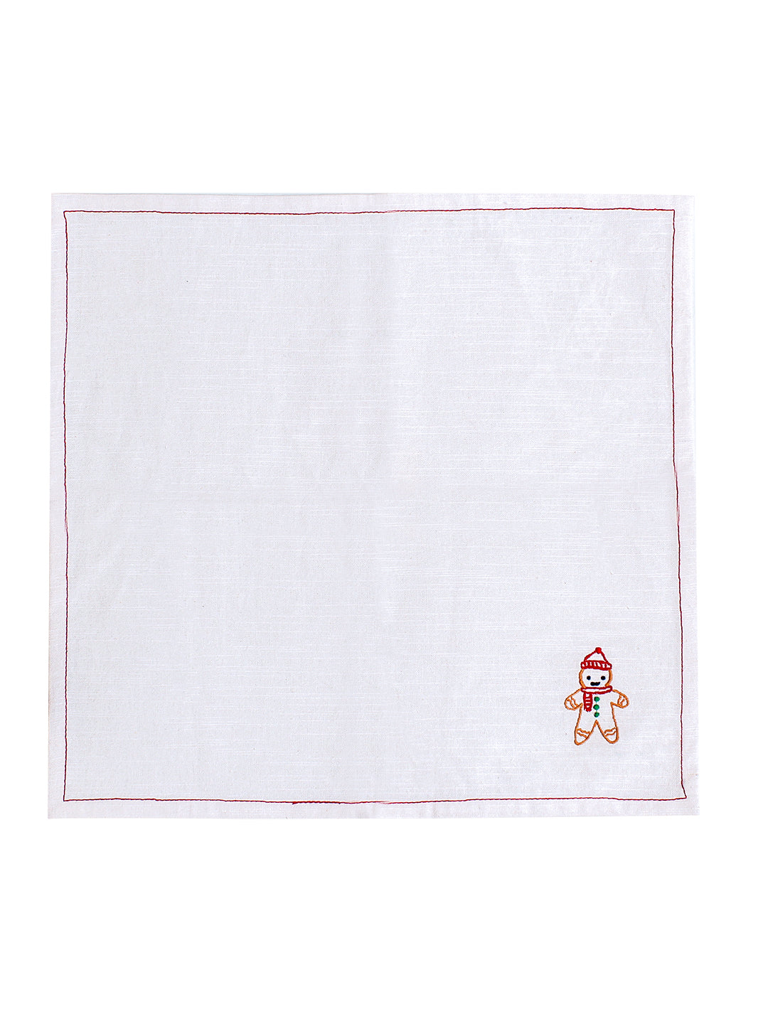 Gingerbread Man - Set Of 2 Napkins (Off White)