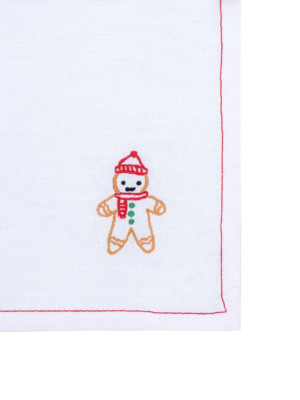 Gingerbread Man - Set Of 2 Napkins (Off White)