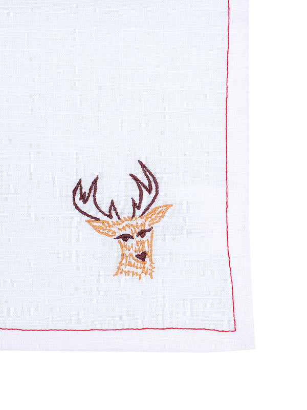 Jolly Reindeer - Set Of 2 Napkins (Off White)