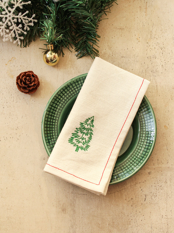 Sparkling Tree - Set Of 2 Napkins (Off White)